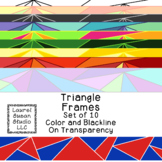 Triangle Geometric Frames Clip Art PNG Blackline Included 