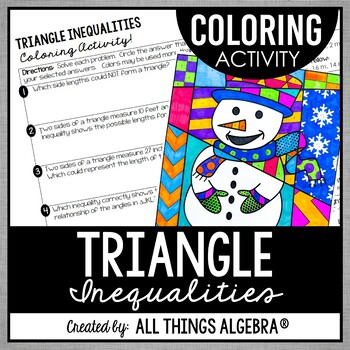 Triangle Inequalities Coloring Activity by All Things Algebra | TpT