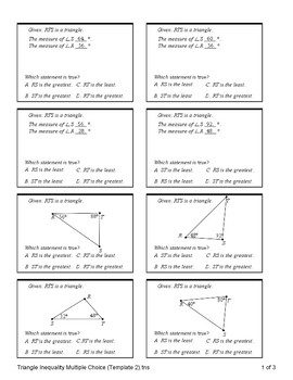 Preview of Triangle Inequality (Quiz)
