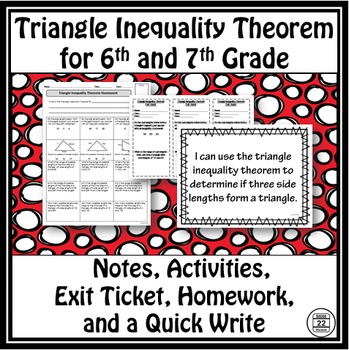 Preview of Triangle Inequality Theorem Notes and Activities