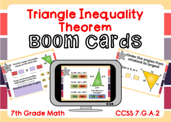 Preview of Triangle Inequality Theorem Boom Cards-Digital Task Cards