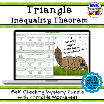 Preview of Triangle Inequality Theorem Self Checking Mystery Picture