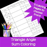 Triangle Interior Angle Sum Coloring Holidays Seasons 11 P