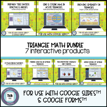 Preview of Triangle Math Bundle for use with Google Slides™ and Google Forms™