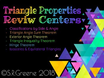Preview of Triangle Properties Review Centers