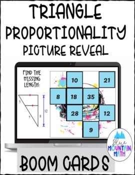 Preview of Triangle Proportionality  Picture Reveal Boom Cards--Digital Task Cards