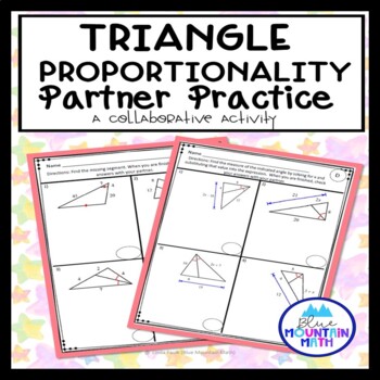 Preview of Triangle Proportionality Theorem Partner Practice