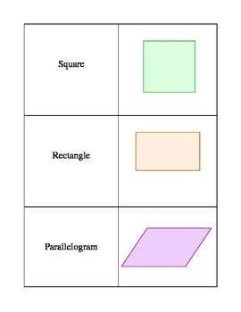 Preview of Triangle Quadrilateral Memory Game