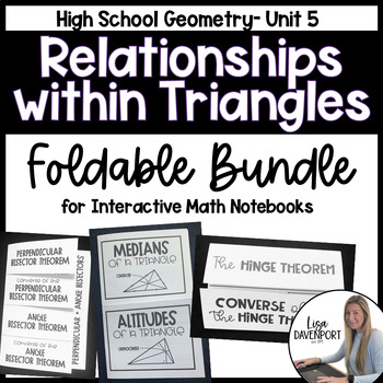 Preview of Triangle Relationships Geometry Foldables | Guided Notes