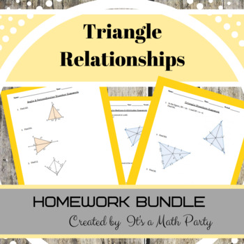 Preview of Triangle Relationships - HOMEWORK