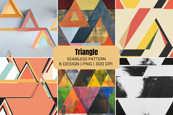 Preview of Triangle Seamless Patterns Digital Paper Background