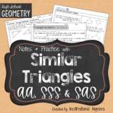Triangle Similarity AA, SSS & SAS: Notes & Practice