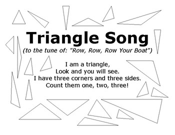 Preview of Triangle Song with Outlined Triangles to Color In