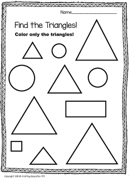 triangle sort color trace and find by crafting education