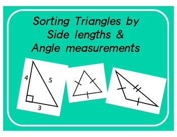 Preview of Triangle Sort by side lengths and angle measurements.