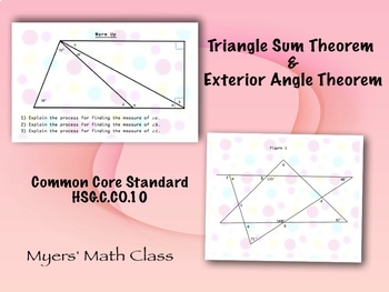 Preview of Triangle Sum & Exterior Angle Theorem - Poster Project