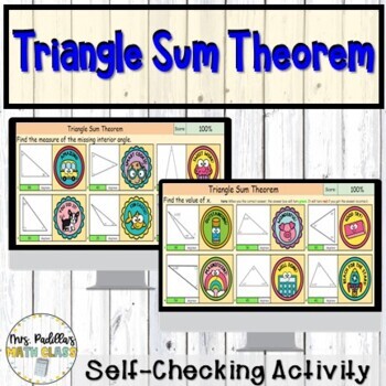 Preview of Triangle Sum Theorem Activity Digital | Printable | Self-checking