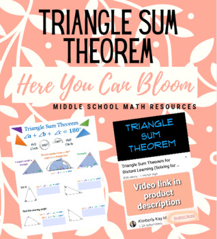 Preview of Triangle Sum Theorem: Easy to Follow Video & Editable, Virtual Notes.