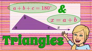 Preview of Triangle Sum Theorem & Exterior Angle Theorem