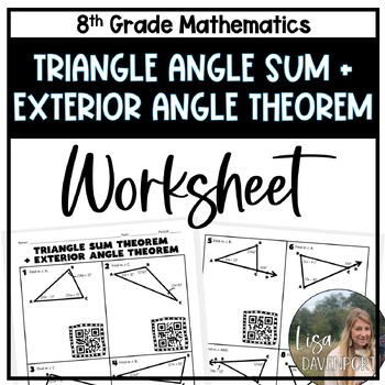 Angle Theorems For Triangles Activity Worksheets Tpt