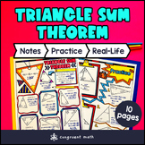 Triangle Sum Theorem Guided Notes w Doodles | Graphic & Sk
