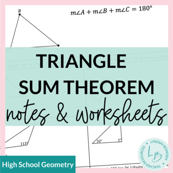 Preview of Triangle Sum Theorem Notes & Worksheets