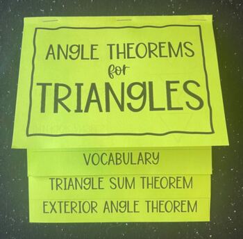 Preview of Triangle Sum Theorem and Exterior Angle Theorem Foldable - Fully Editable