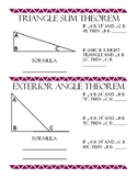 Triangle Sum Theorem and Exterior Angle Theorem Review