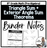 Triangle Sum Theorem and the Exterior Angle Sum Theorem - 