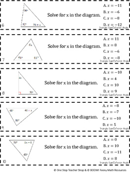 8th Grade Math Game | Triangle Sum & Exterior Angle Theorem | TpT