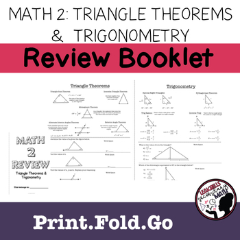 Preview of Triangle Theorems and Trigonometry Review Practice Booklet