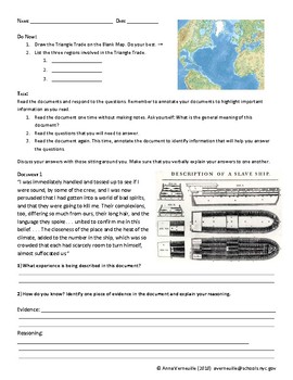 Preview of Triangle Trade Worksheet