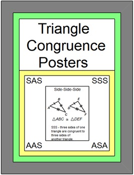 Preview of Free Downloads - Triangle Congruence Posters (SSS, SAS, ASA, AAS, HL)