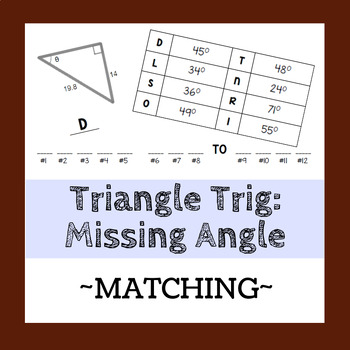 Preview of Triangle Trigonometry - Matching Activity