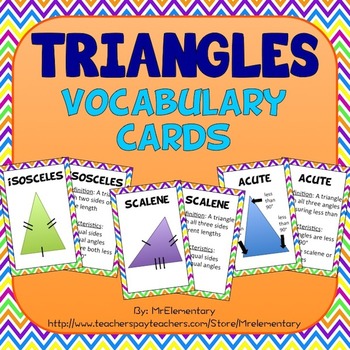 Preview of Triangle Vocabulary Cards