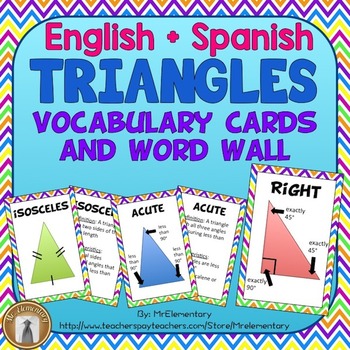 Preview of Triangle Vocabulary Cards and Word Wall