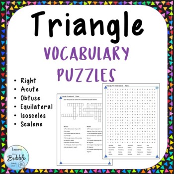 Triangle Vocabulary Puzzles word search crossword TPT