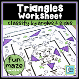 Classify Triangles Maze Worksheet | Classifying by Angles 