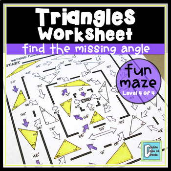 Preview of Triangle Worksheet to Find the Missing Angle