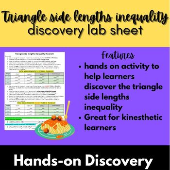 Preview of Triangle side lengths inequality hands on spaghetti lab sheet 
