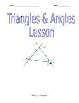 Triangles Angles Lesson