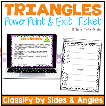 Preview of Identify & Classify Triangles by Sides & Angles Presentation Exit Ticket Bundle