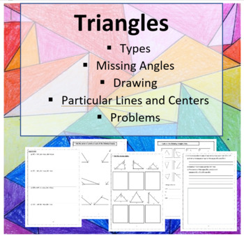 Preview of Triangles Booklet (Types- Missing Angles- Drawing- Lines and Centers)