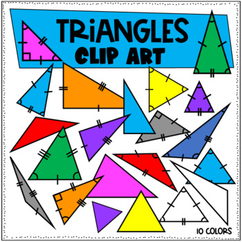 Preview of Triangles Clip Art: Geometry Clipart of 2-Dimensional Math Shapes 2D Set