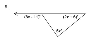 Triangles Exterior Angle Sum Theorem 1 Coloring Activity