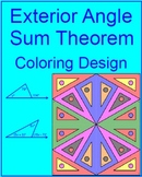 TRIANGLES:  EXTERIOR ANGLE SUM THEOREM #1 COLORING ACTIVITY