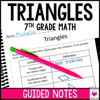 Preview of Triangles Guided Notes - Triangles Notes for 7th Grade Math