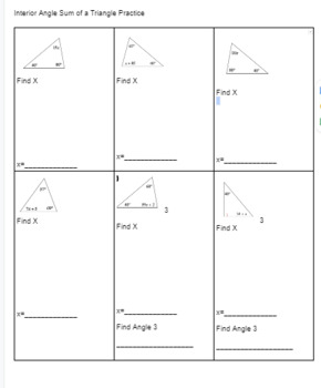 Preview of Triangles: Interior Angles Sum, and Triangle Inequality Theorem. 