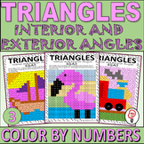 Triangles (Interior and Exterior Angles) - Color by Number