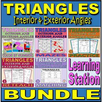 Preview of Triangles, Interior and Exterior Learning Station Resource Pack BUNDLE - 8.G.A.5